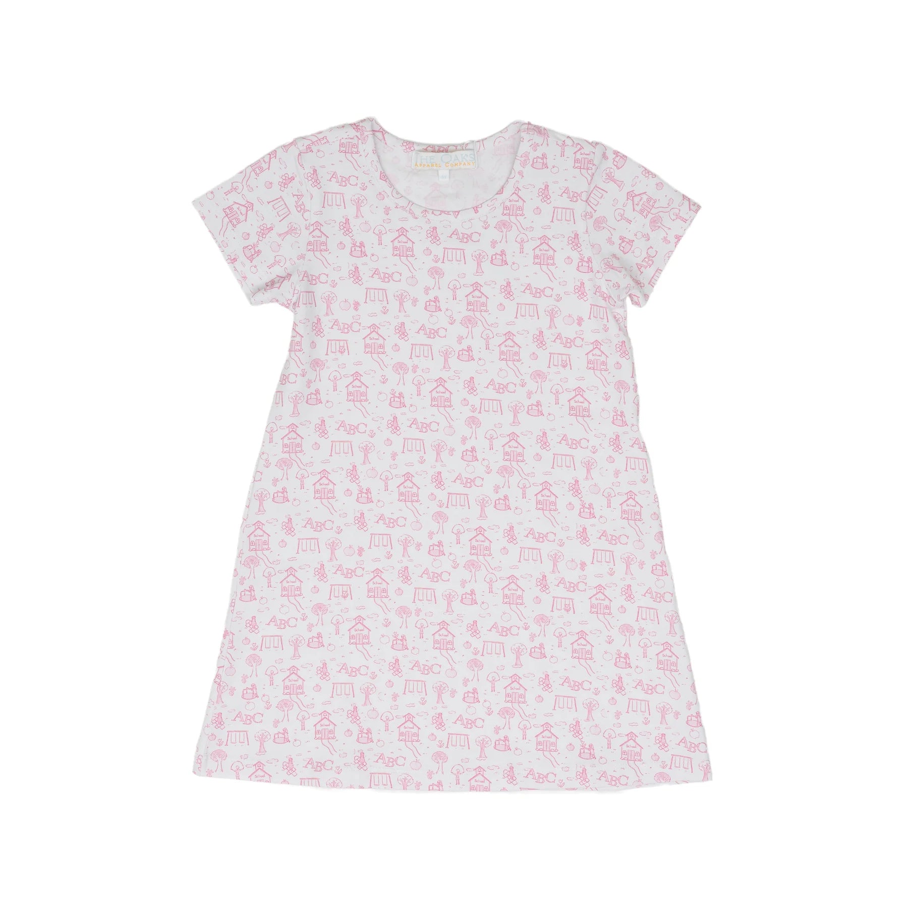 Pink School Playground Toile Print SS Dress