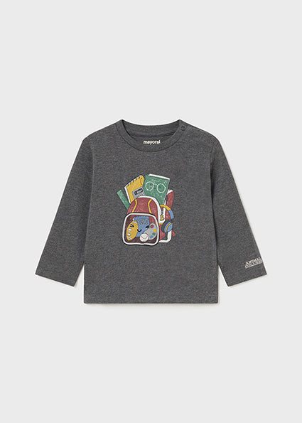 Heather Grey Interactive Backpack LS Tee