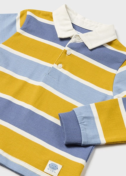 Blue Yellow Stripe LS Rugby Shirt