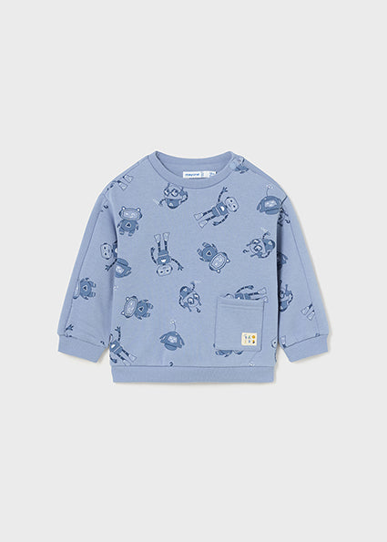 Glacial Blue Robot Print Sweatsuit Set