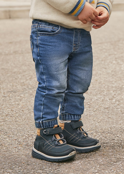 Medium Blue Denim Drawstring Joggers