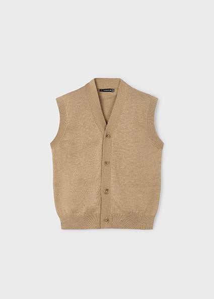 Toffee Tan Knit Sweater Vest