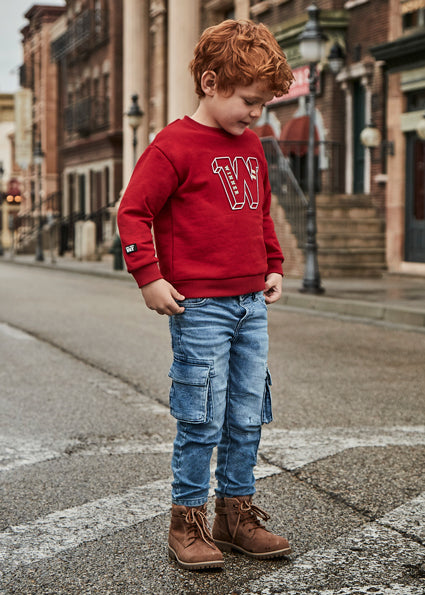 Medium Blue Cargo Pocket Jeans