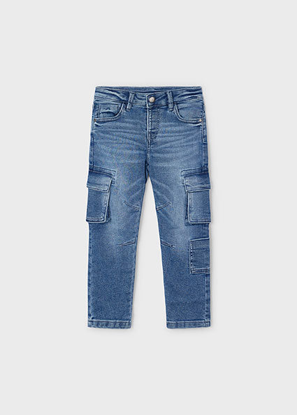 Medium Blue Cargo Pocket Jeans