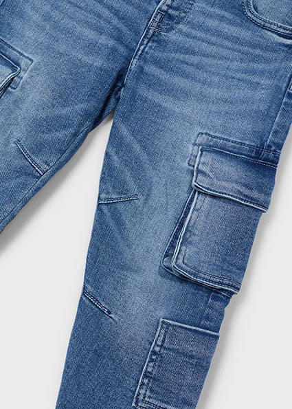 Medium Blue Cargo Pocket Jeans