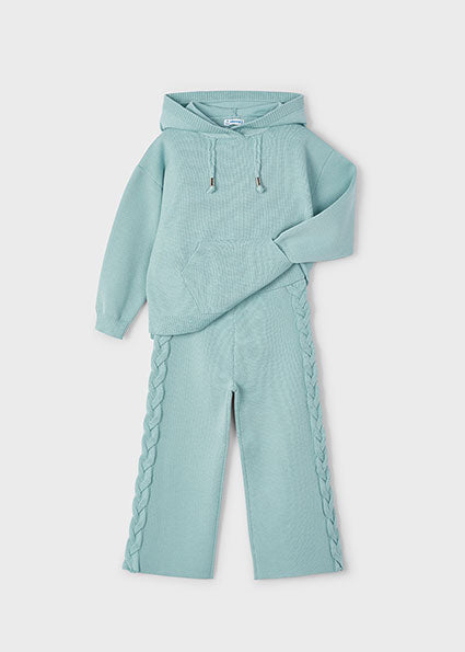 Jade Knit Hoodie & Braided Pants Set