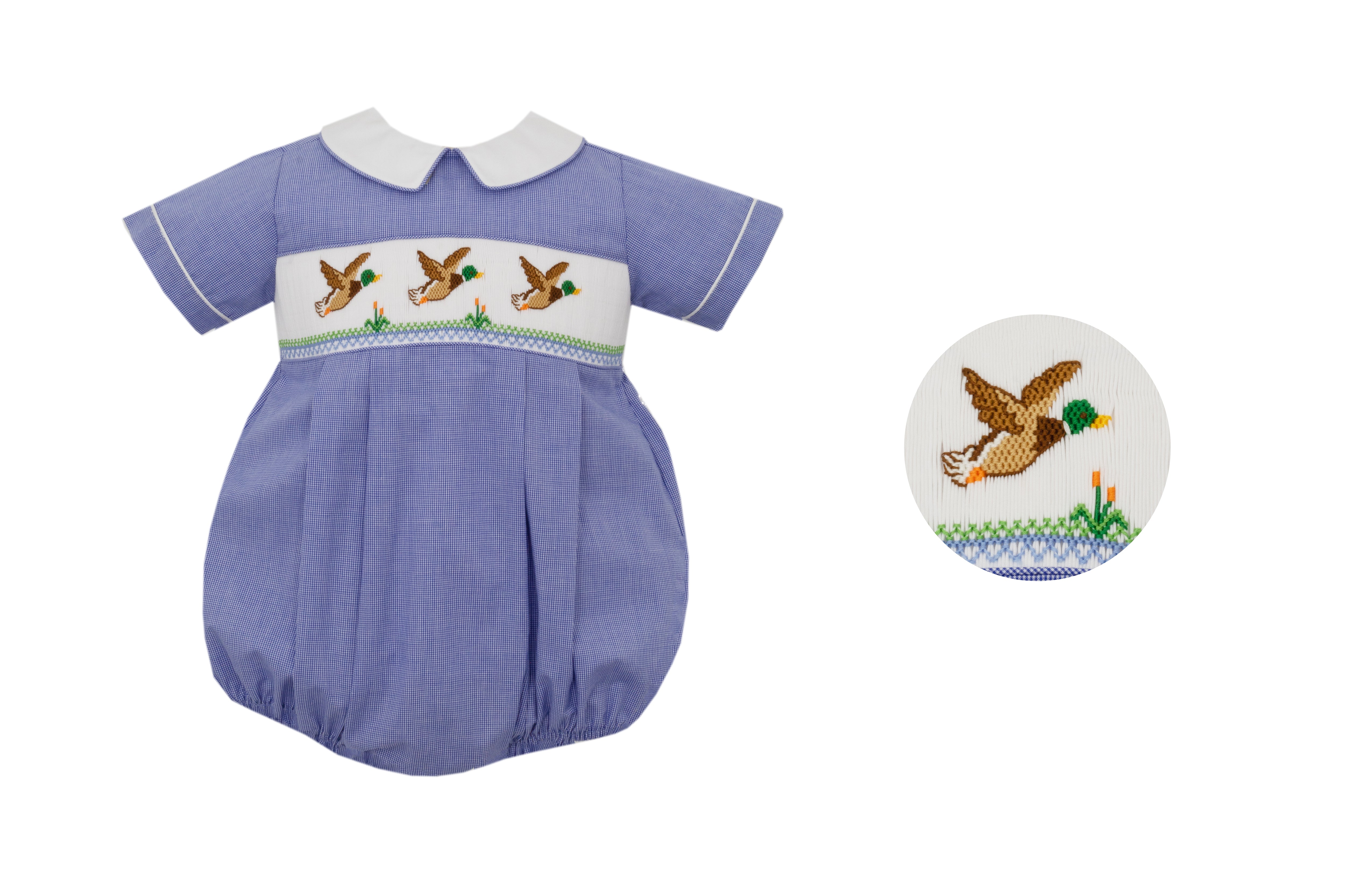 Royal Microcheck Smocked Mallard Ducks Bubble