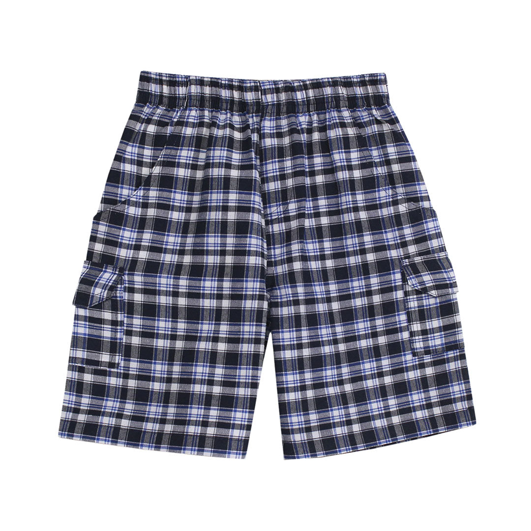 Blue Madras Plaid Cargo Shorts