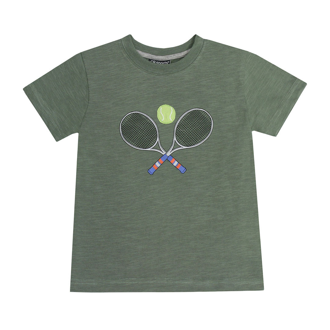 Green Heather Tennis Graphic Tee