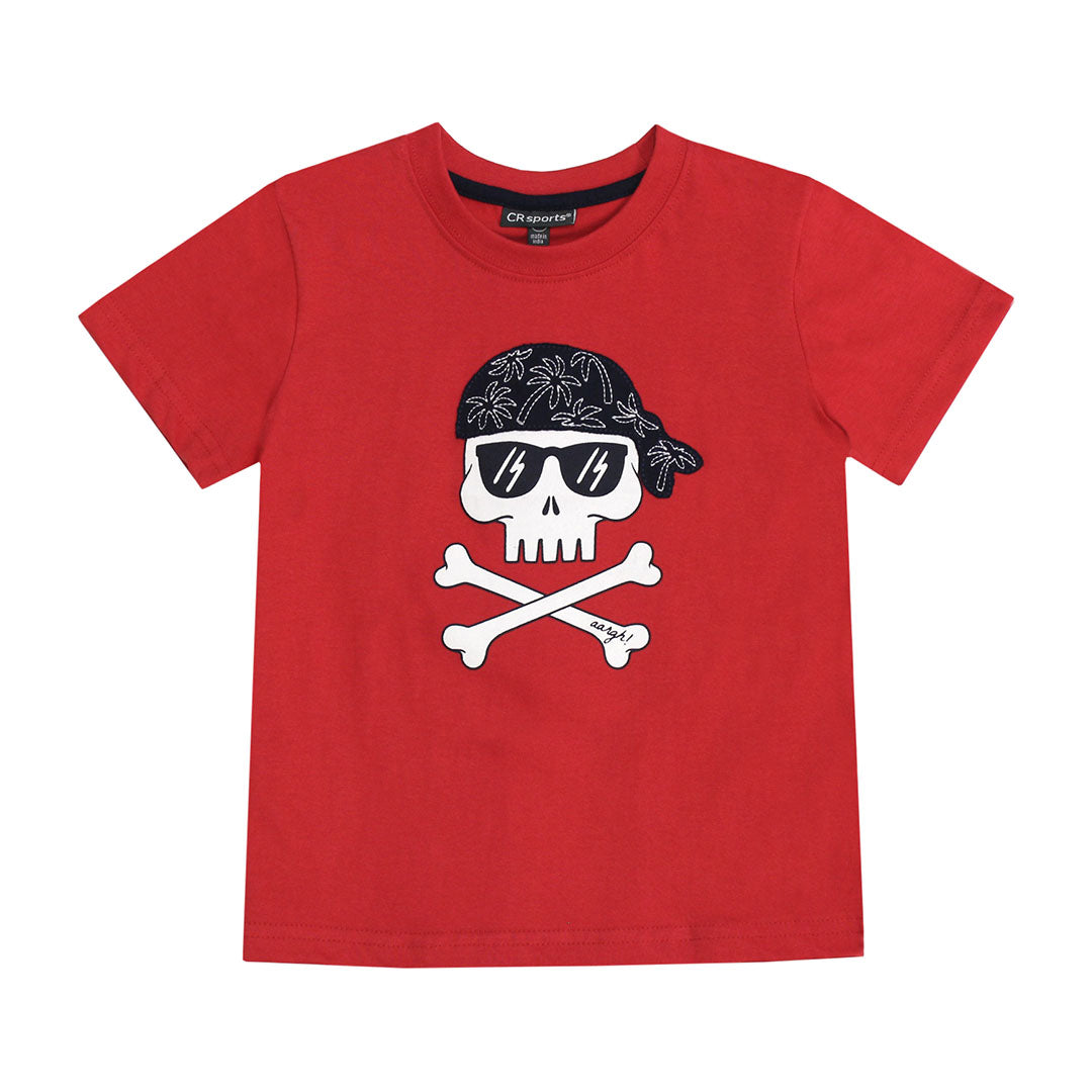 Red Cool Bandana Skull Tee