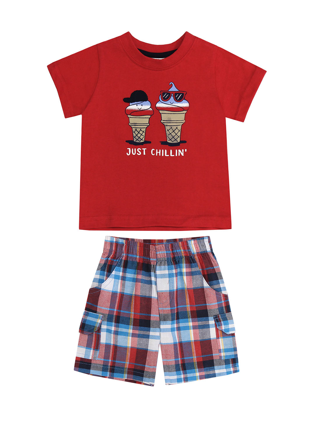 Patriotic Just Chillin Tee & Plaid Shorts