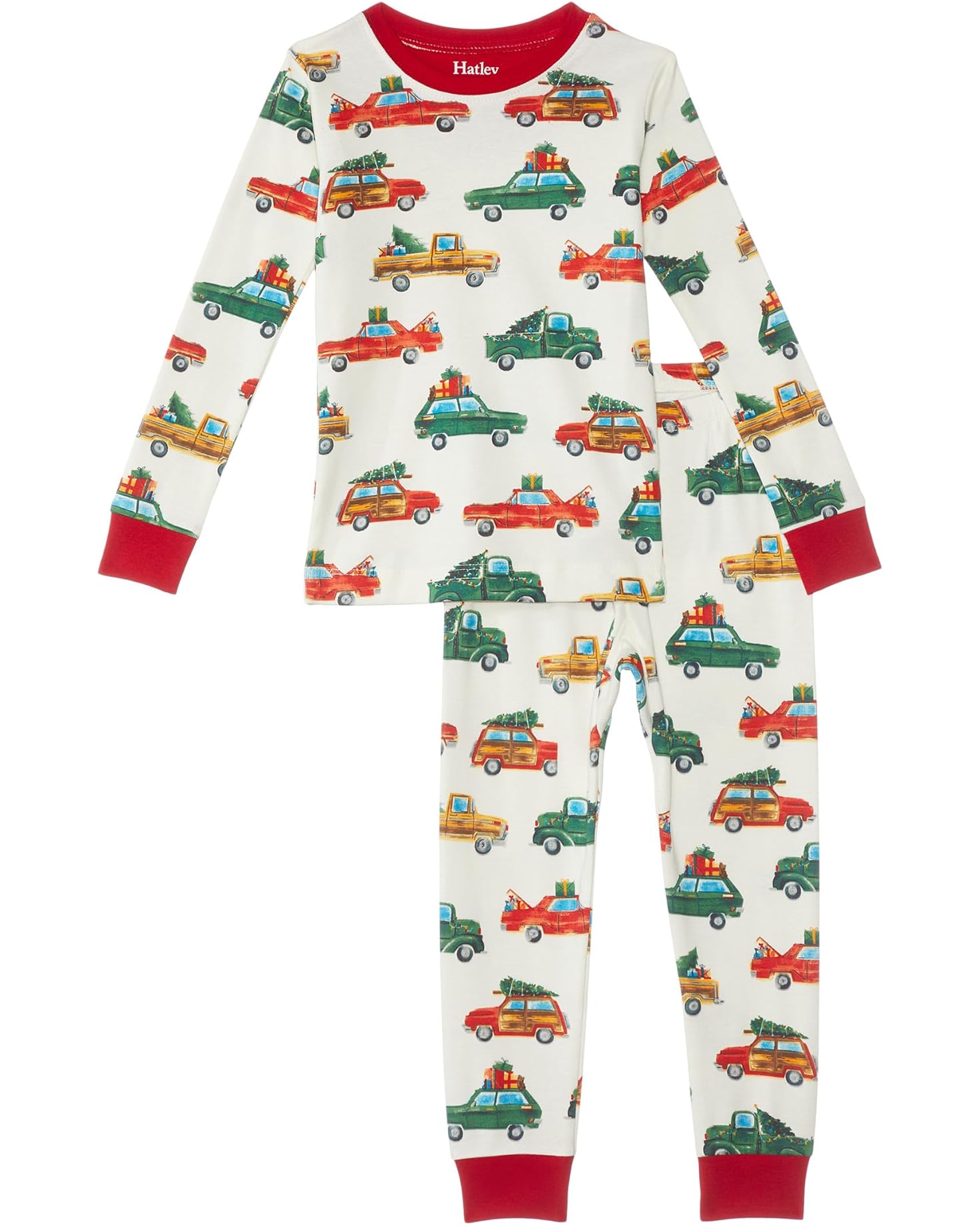 Holiday Cars Print LS PJ Set