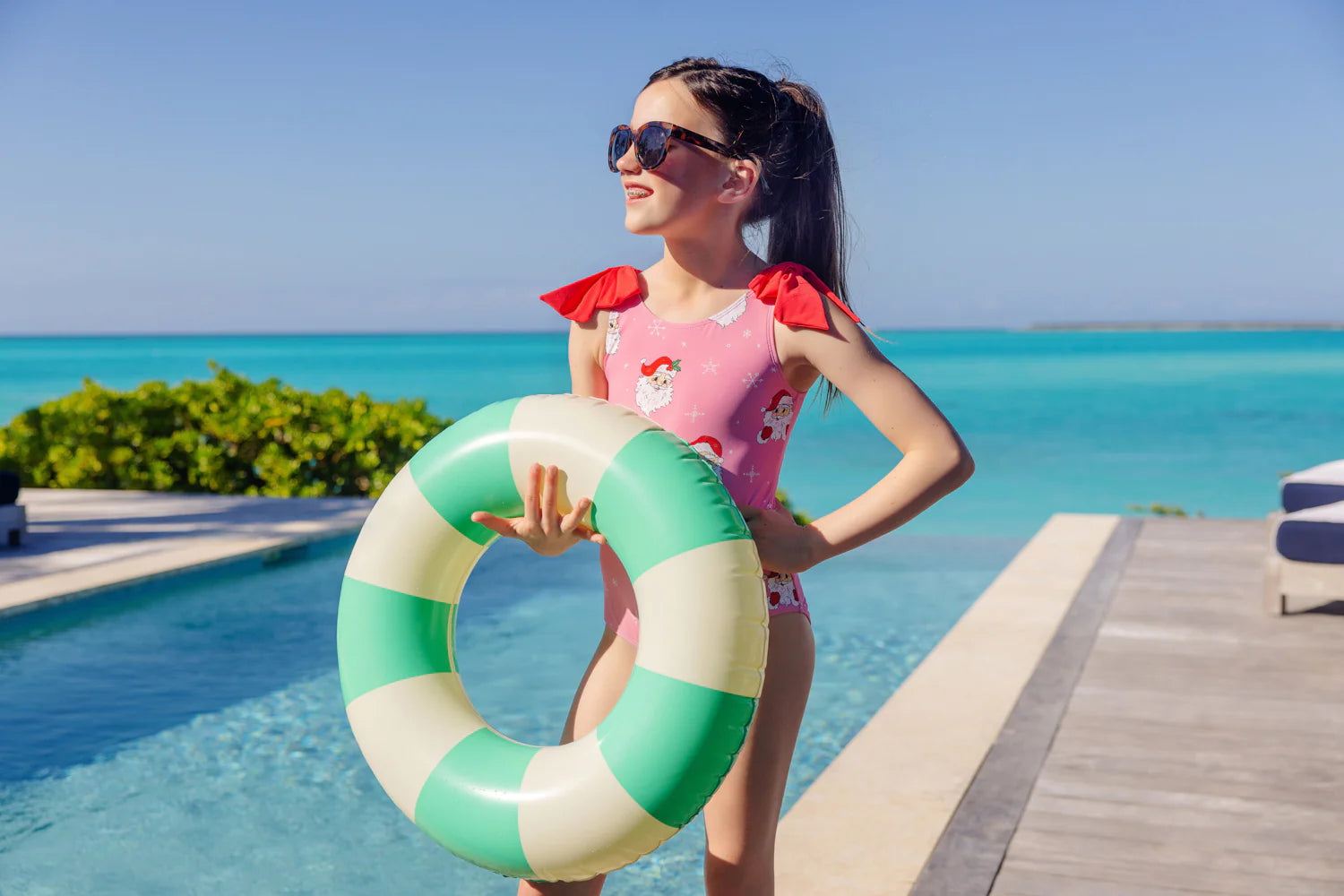 TBBC Edisto Beach Bathing Suit Pink Dear Santa