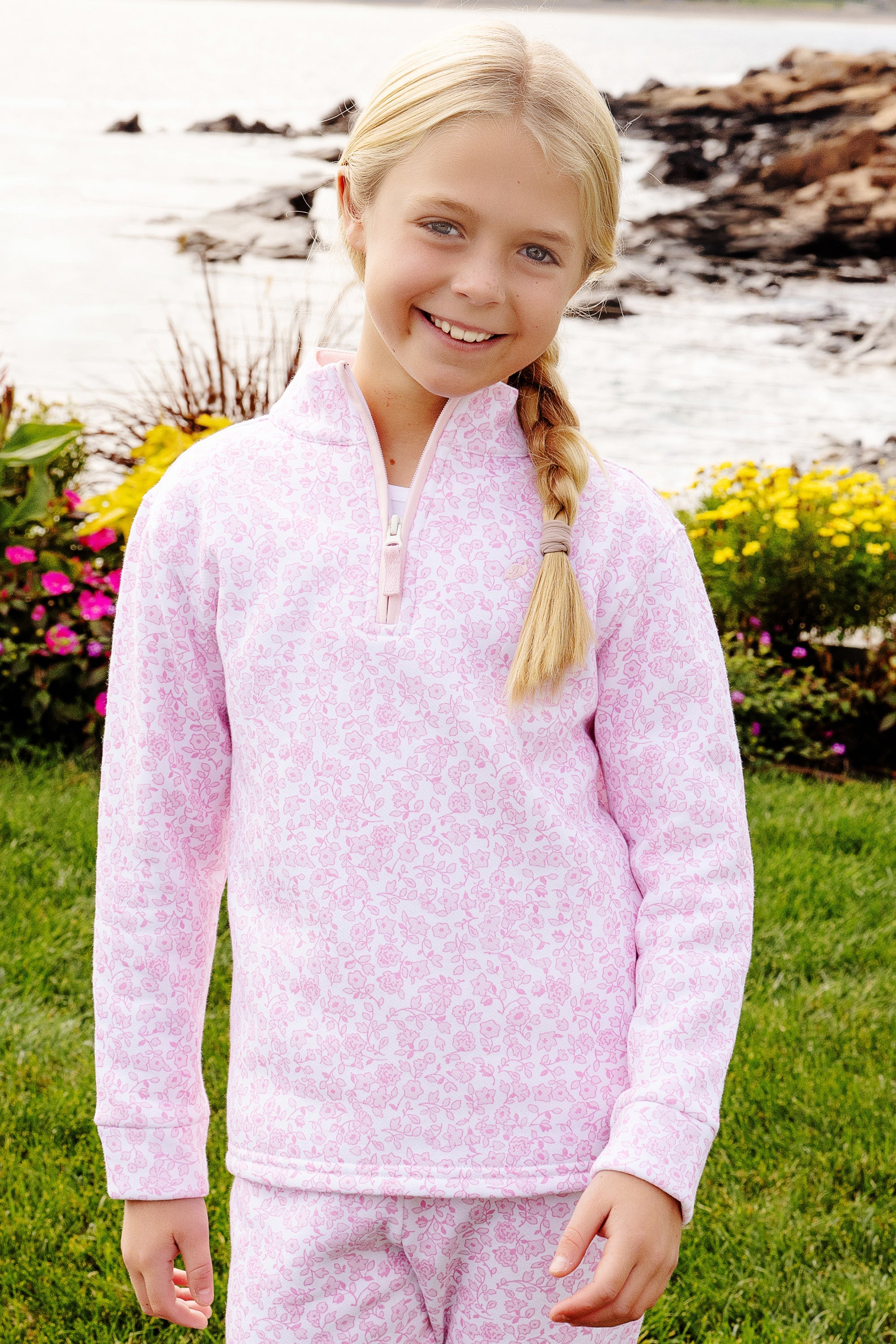 TBBC Canter Collar Half Zip Fleece Greenville Garden