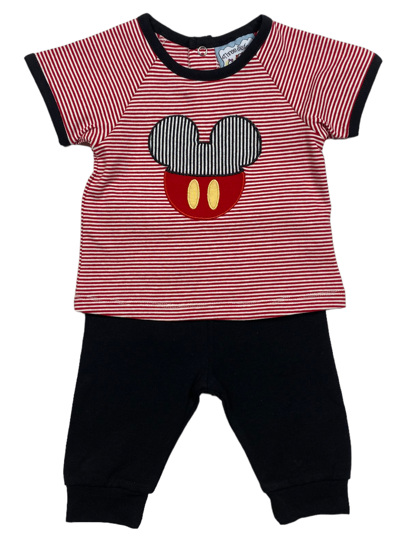 Red Stripe Mickey Mouse Jogger Set