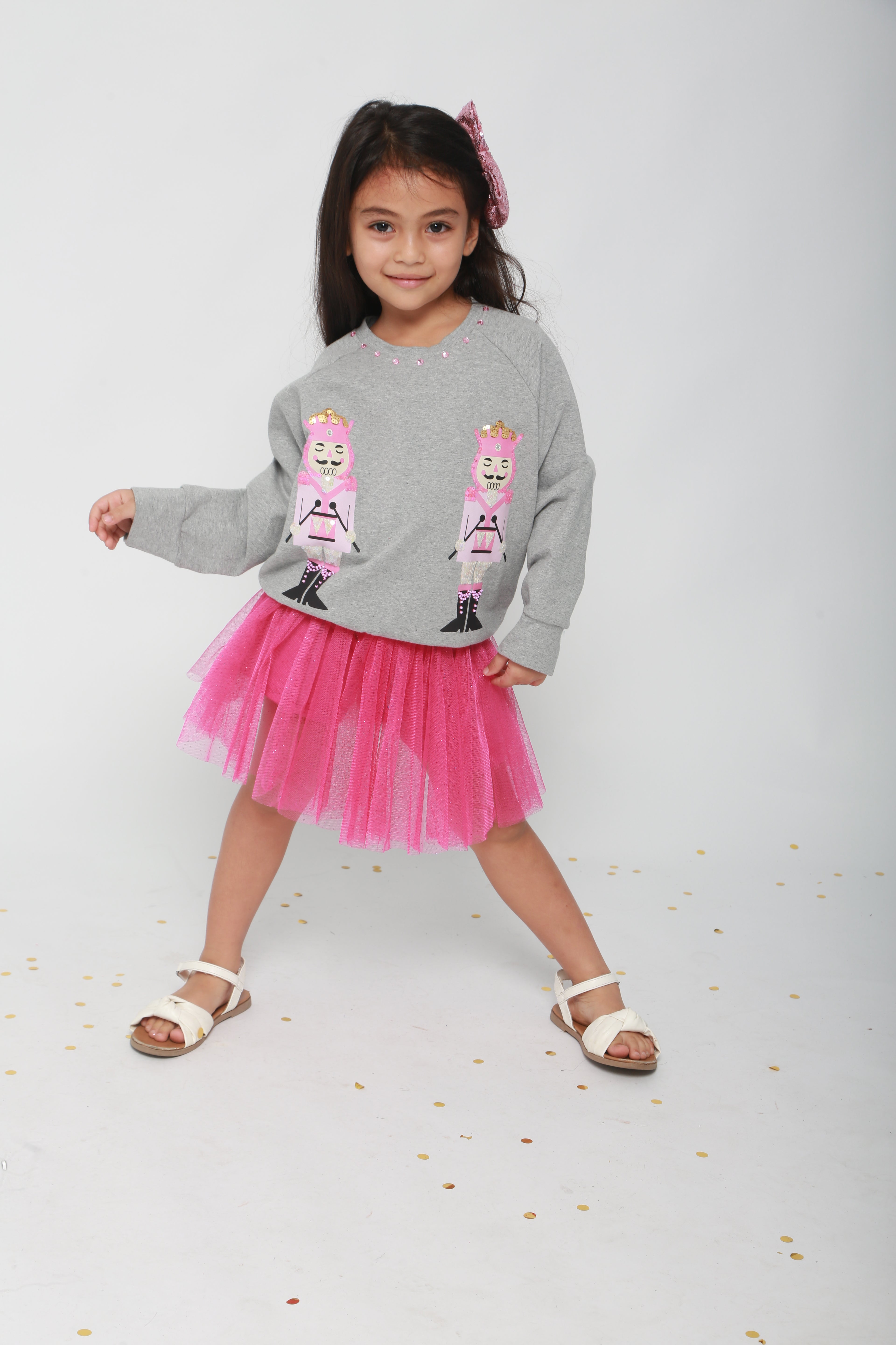 Gray Marley Pink Nutcracker Sweatshirt