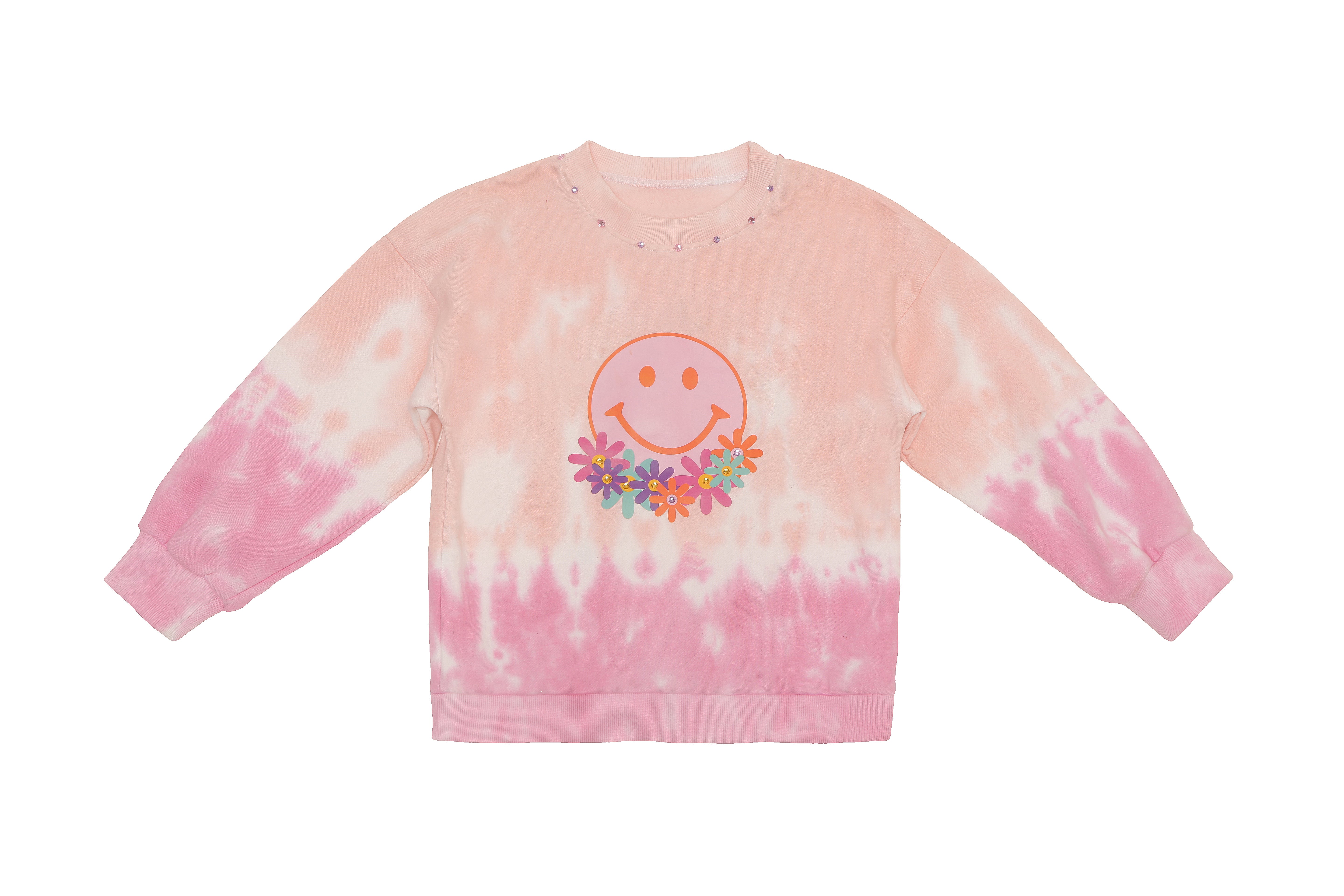 Pink Dip Dye Daisy Smile Sweatshirt