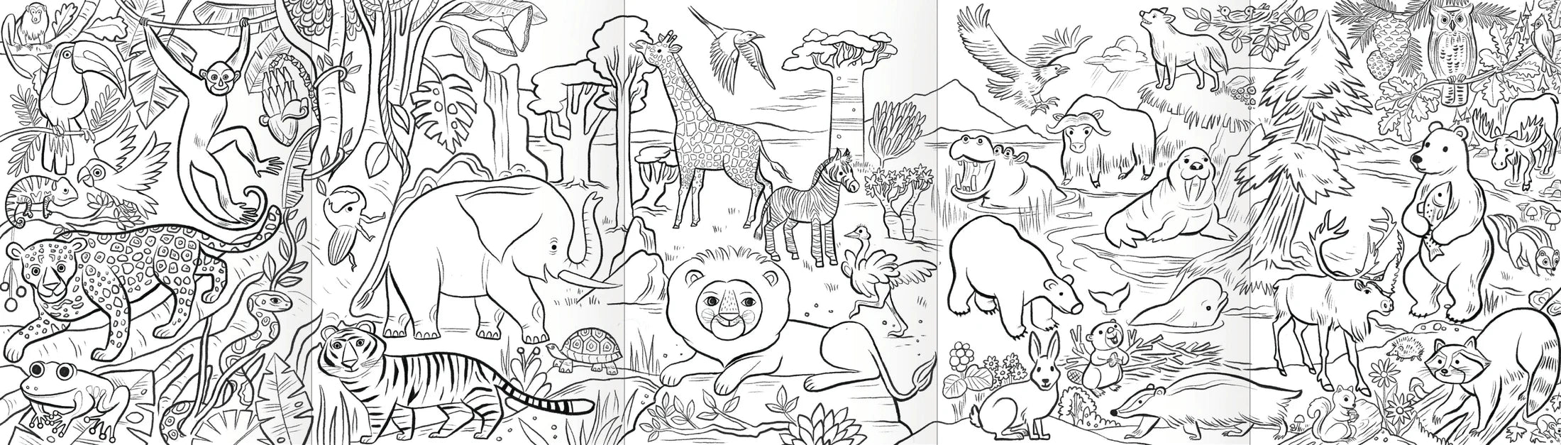 Wild Animals Mini Mural & Pencils