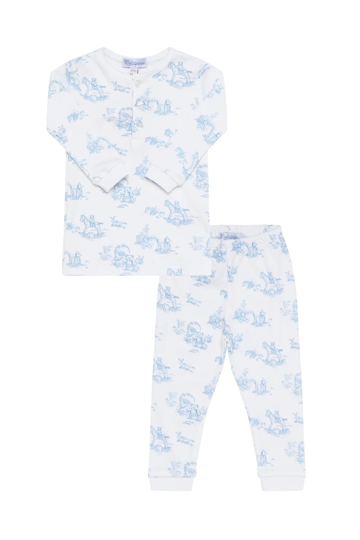 Blue Toile Baby 2pc Pajamas