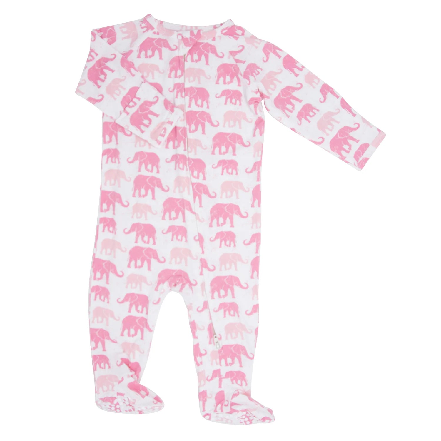 Mix Pink Elephants Zipper Footie