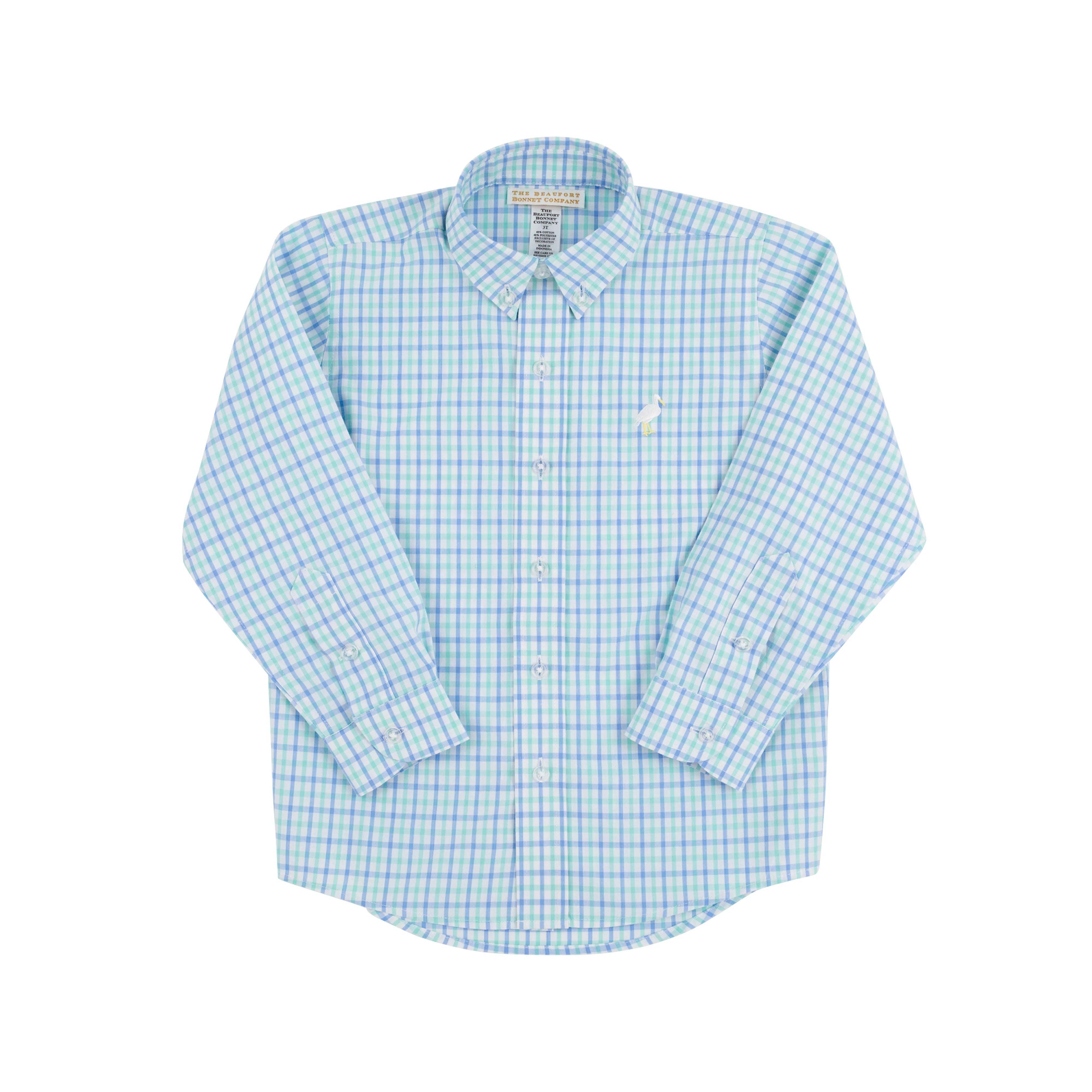 TBBC Deans List Dress Shirt Sunrise Blue Check