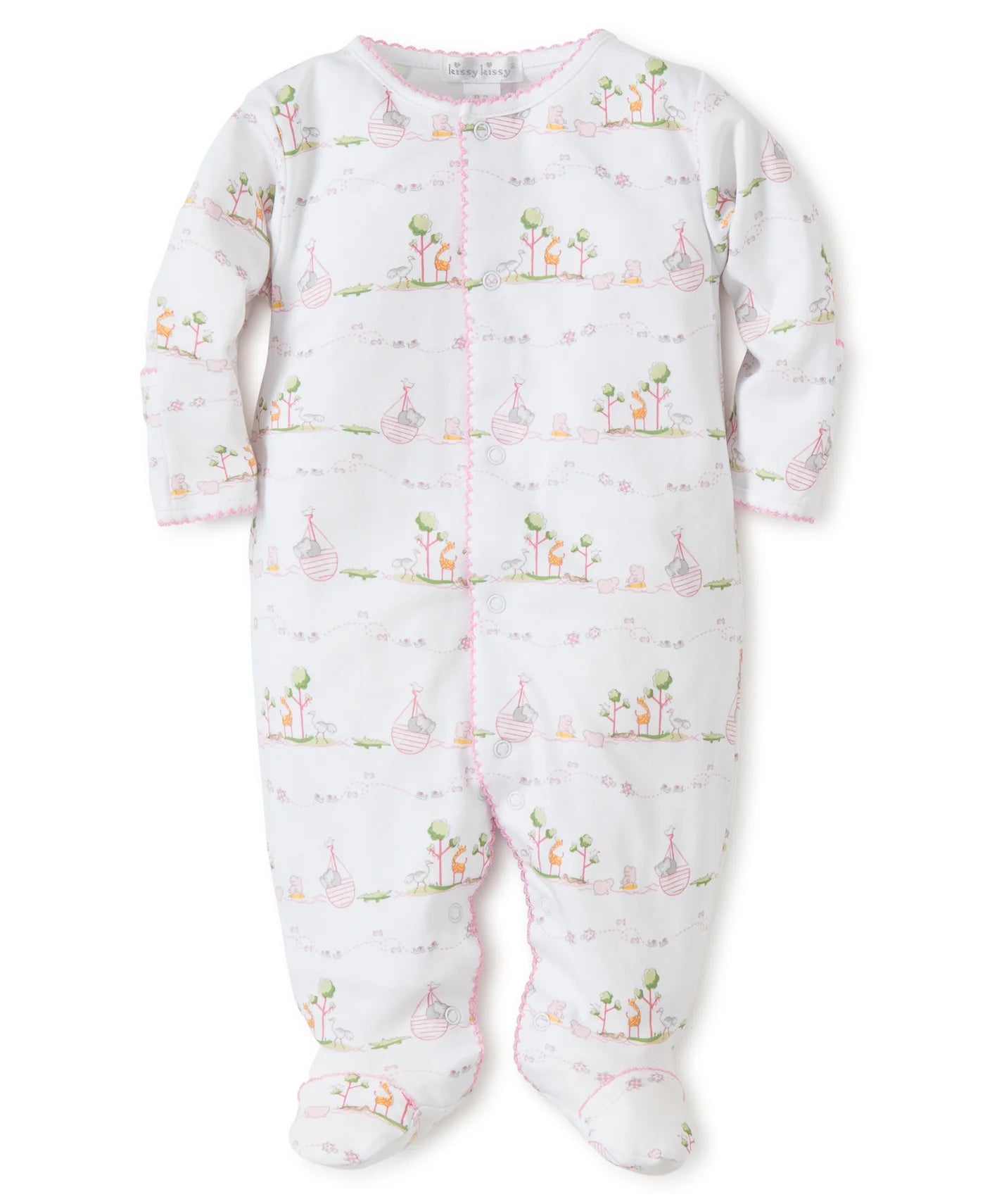 Kissy Noah's Ark Footie Pink