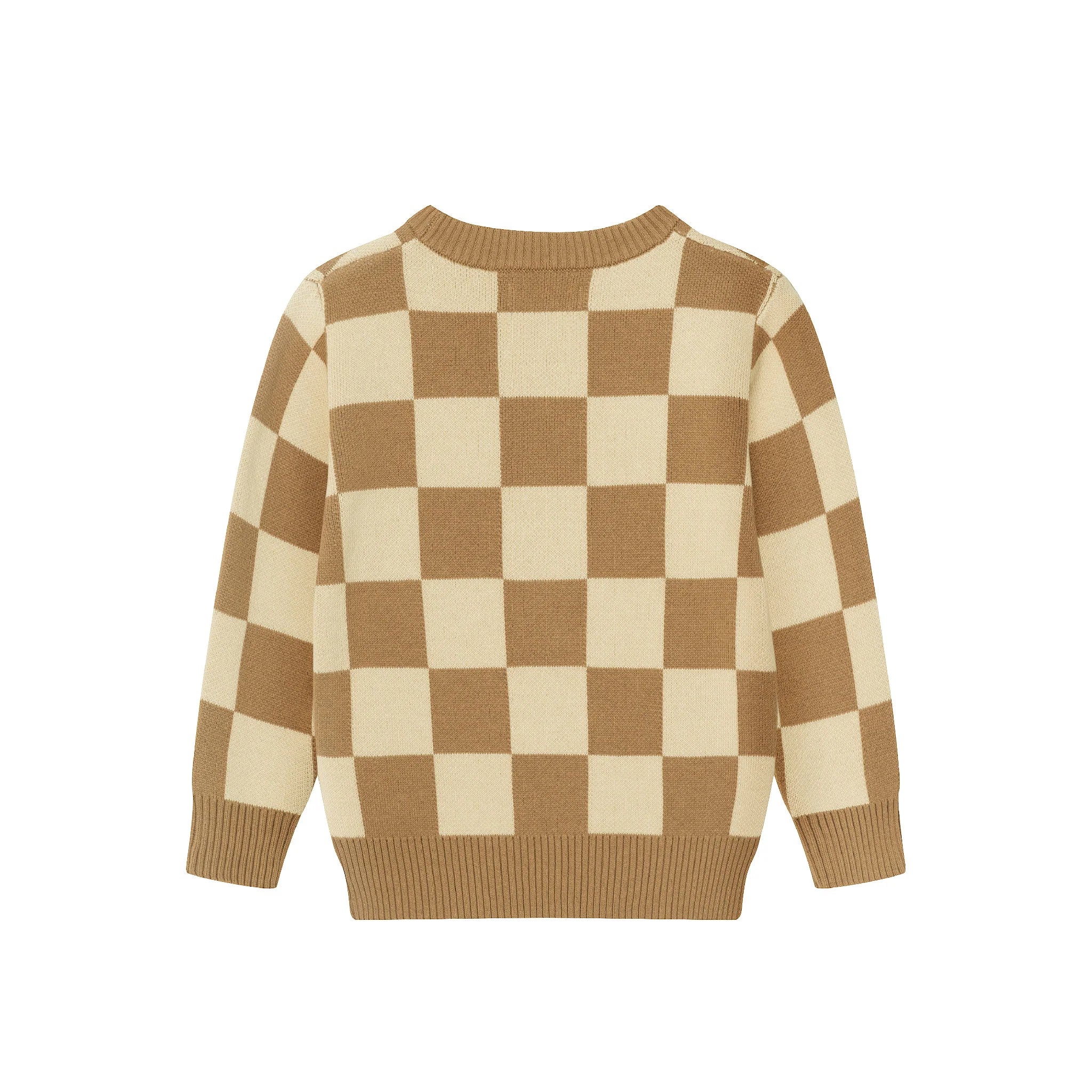 Brown Checkered Thankful Dude Sweater