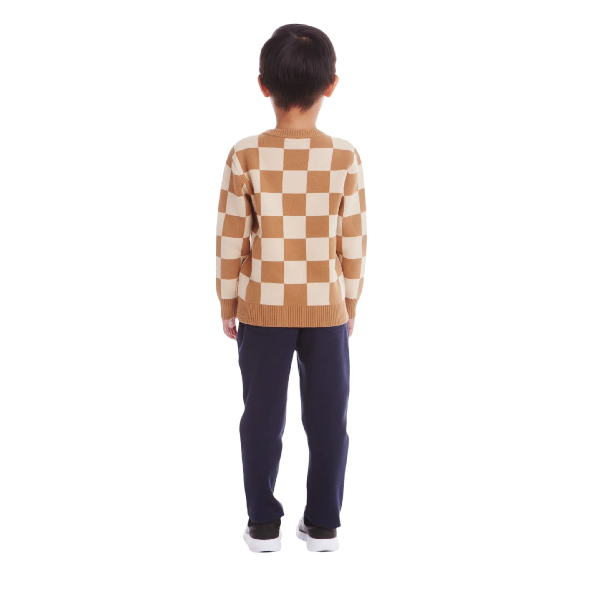 Brown Checkered Thankful Dude Sweater