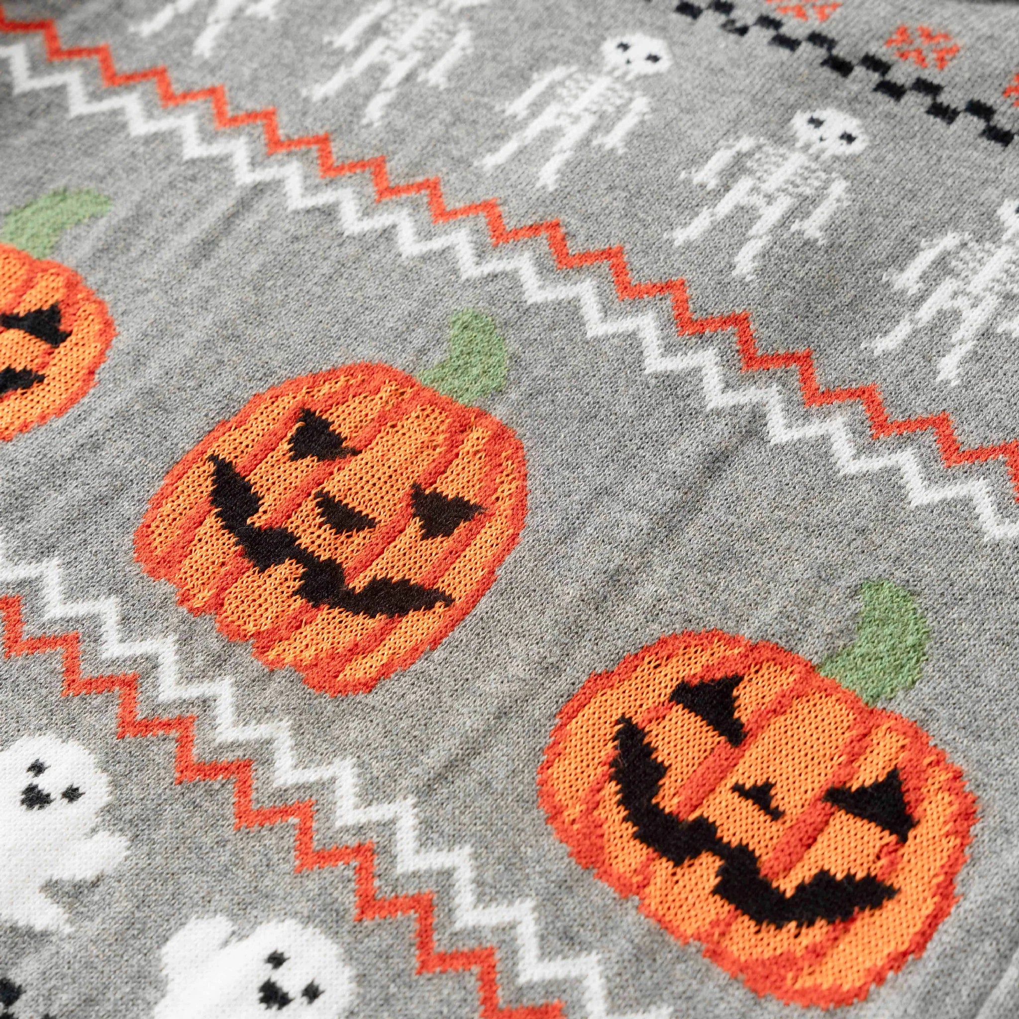 Grey Fair Isle Halloween Sweater