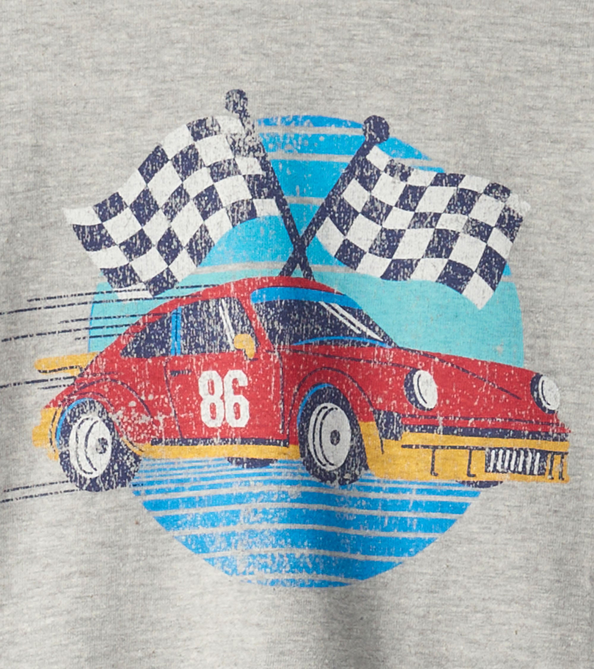 Grey Checkered Flags LS Tee