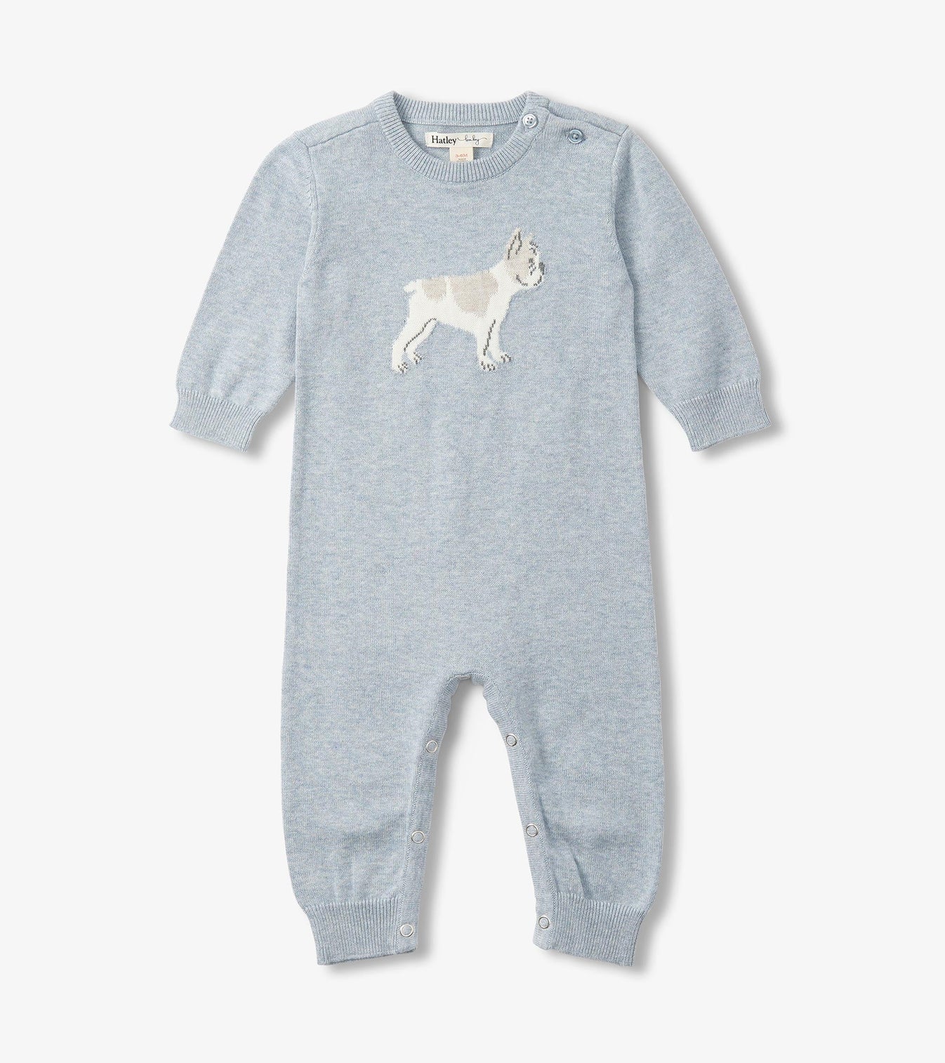 Blue Bull Dog Sweater Romper