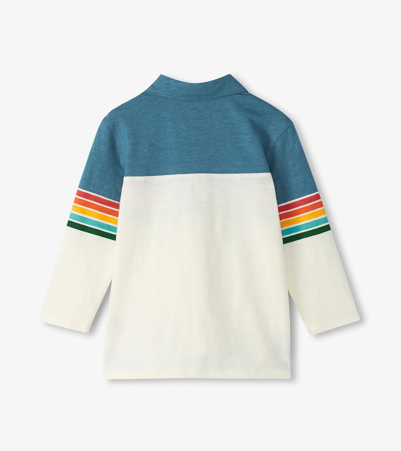 Retro Stripe LS Panelled Polo