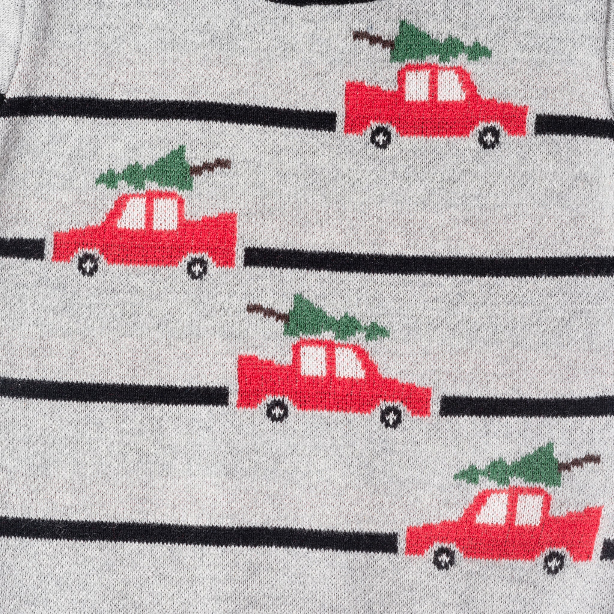 Grey Stripe Christmas Car Sweater