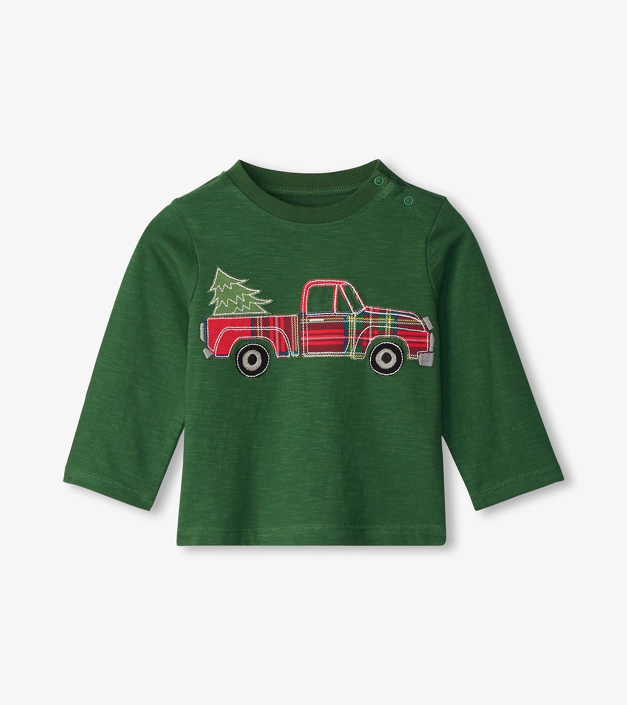 Hunter Green Red Plaid Truck Tee