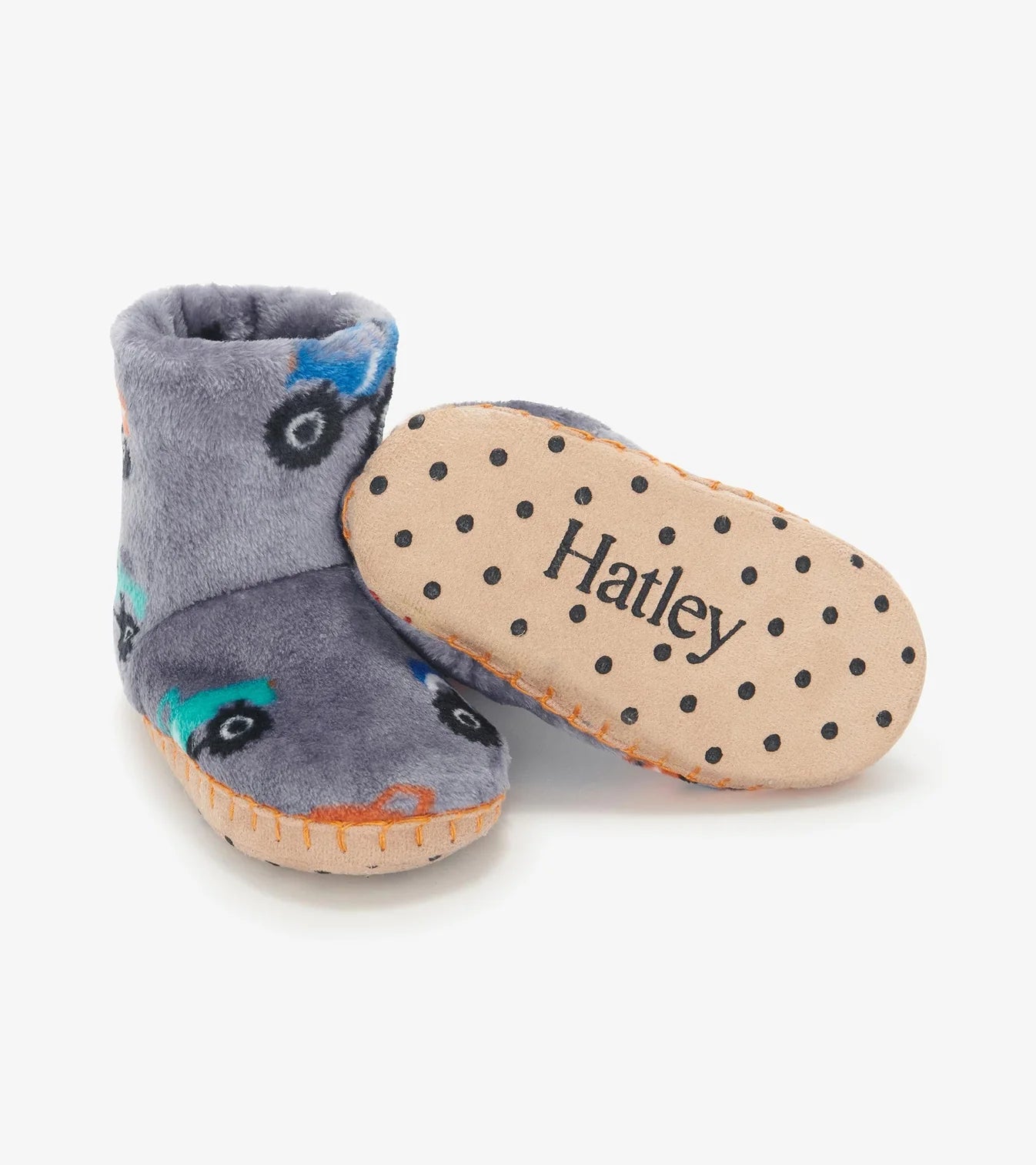 Gray Fleece Monster Truck Slippers