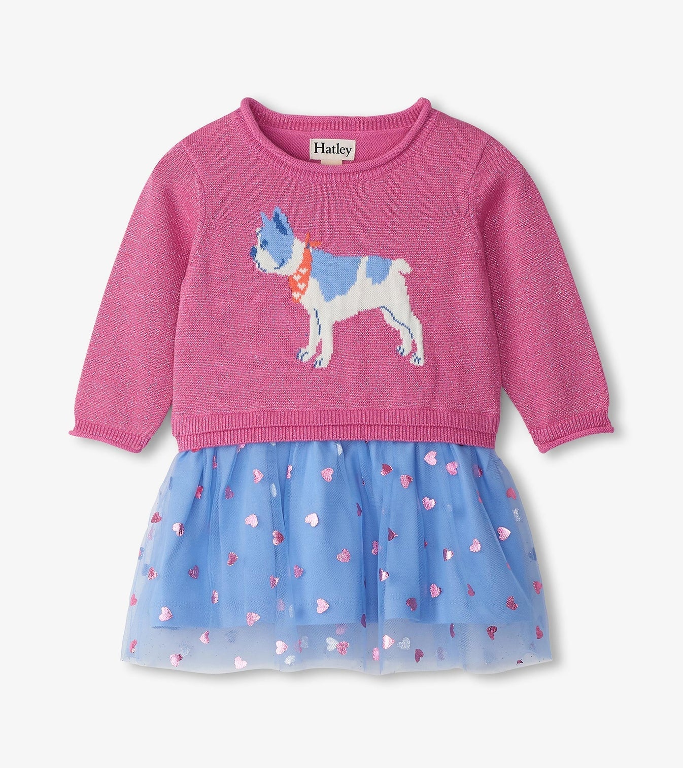 French Bulldog Sweater Knit Dress