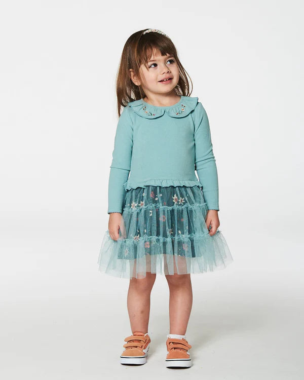 Sage Edelweiss Muslin Tulle Skirt Dress