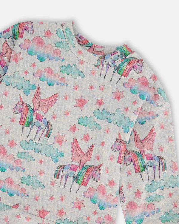 Glitter Oatmeal Rainbow Angel Unicorns Dress