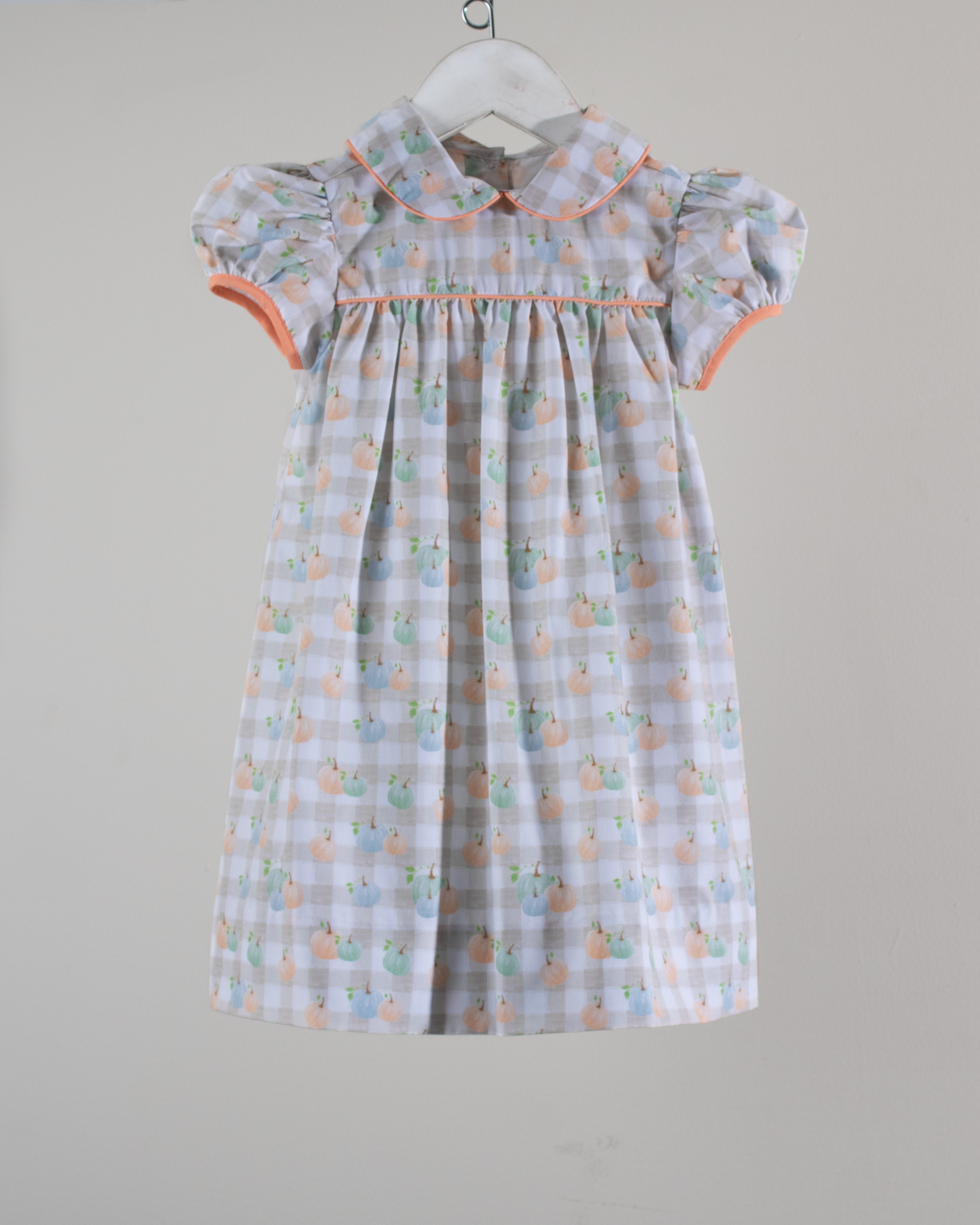 Pastel Pumpkin Season Check Sophia Dress