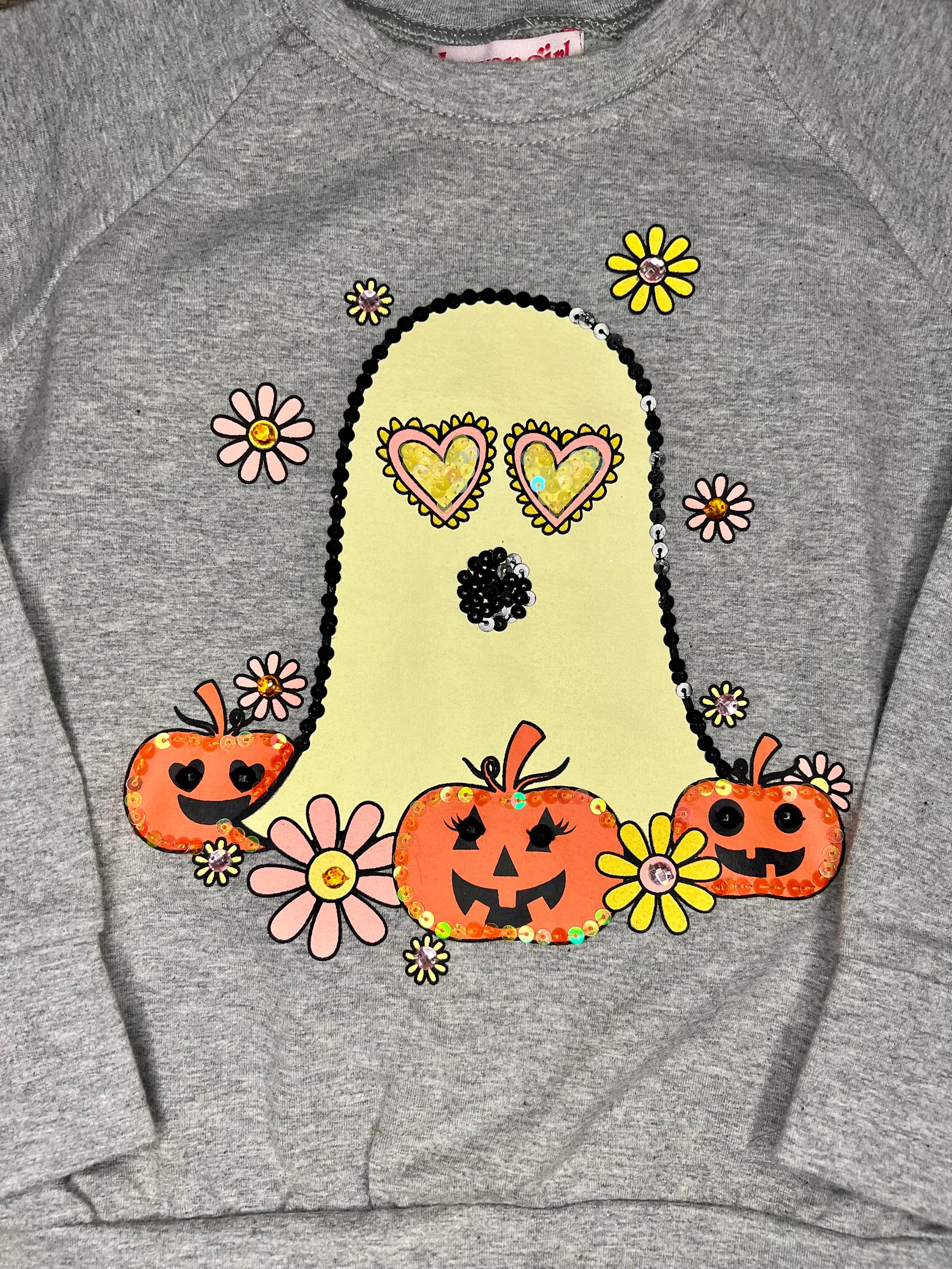 Misty Gray Flower Power Ghost Sweatshirt