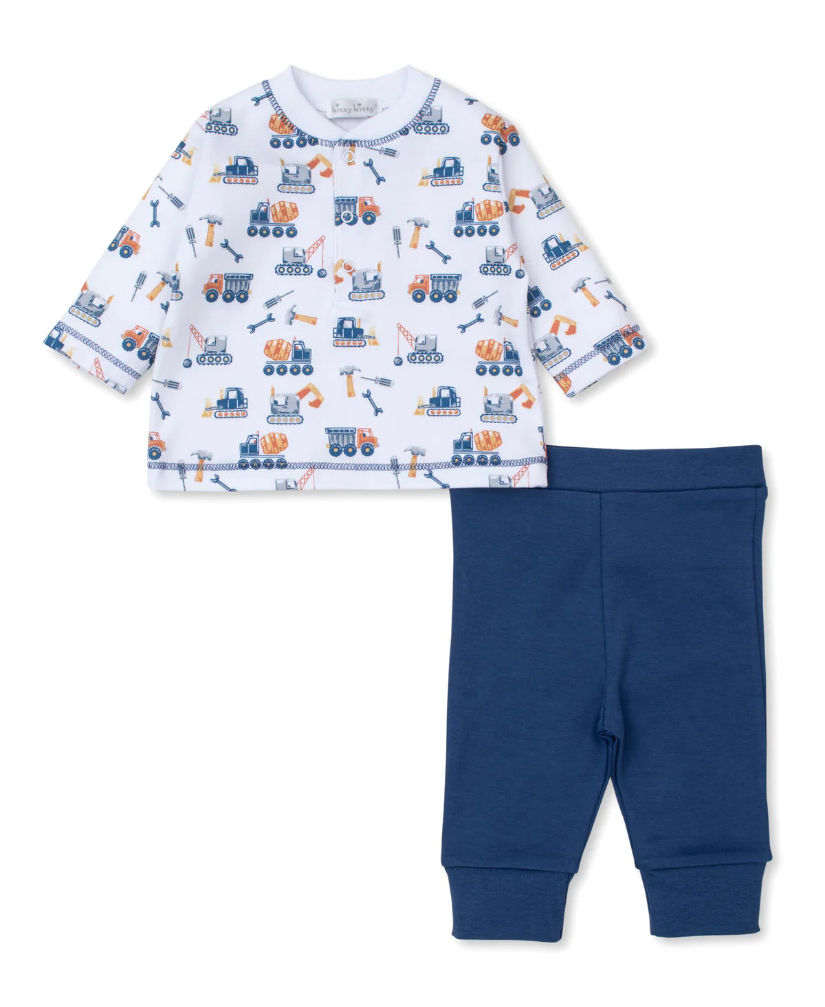 Construction Crew Print Navy Pant Set