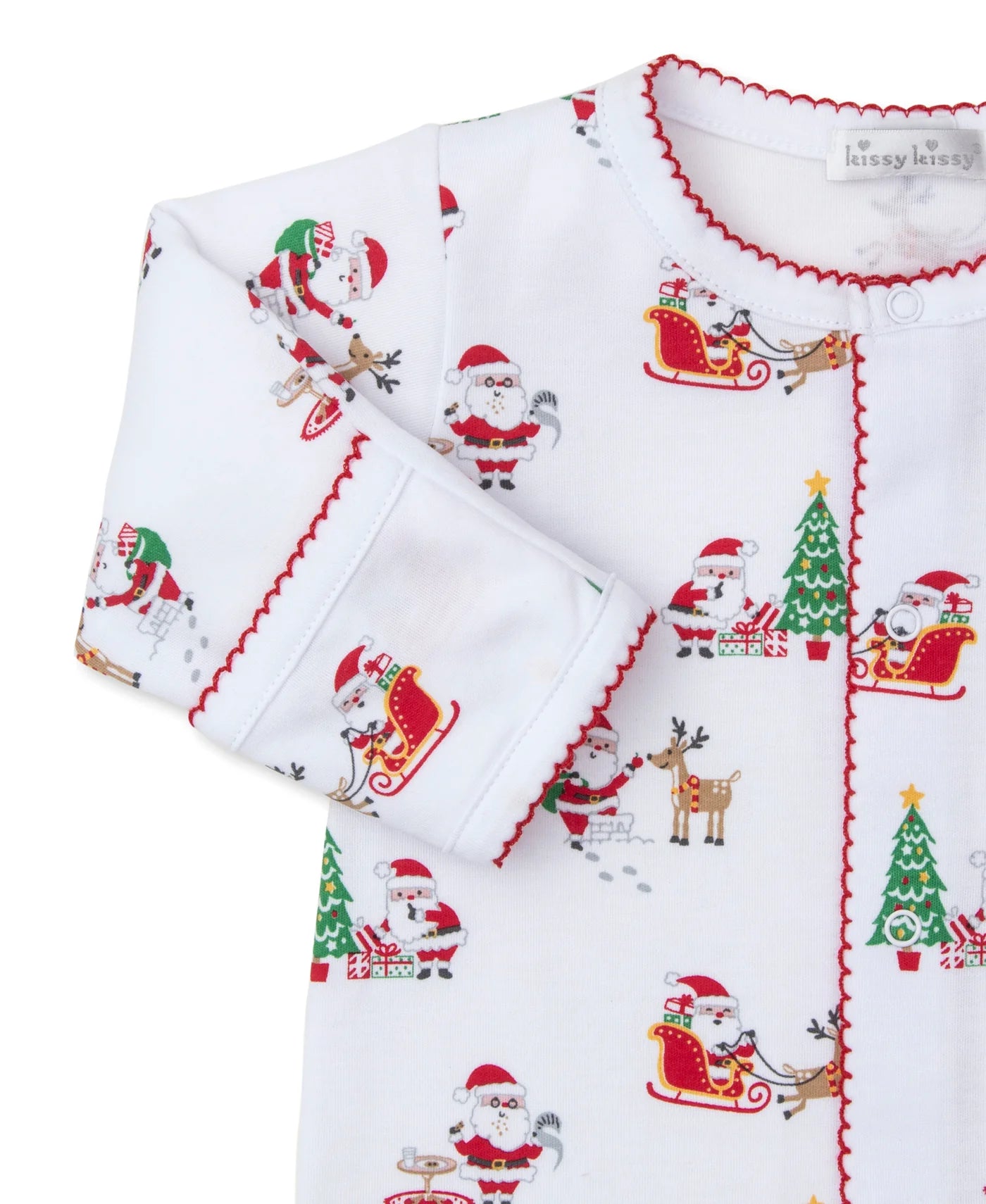 Red White Christmas Magic Print Footie