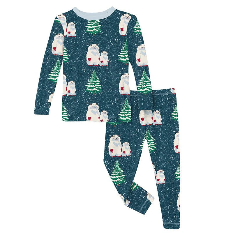 Print LS Henley PJ Set Peacock Yeti