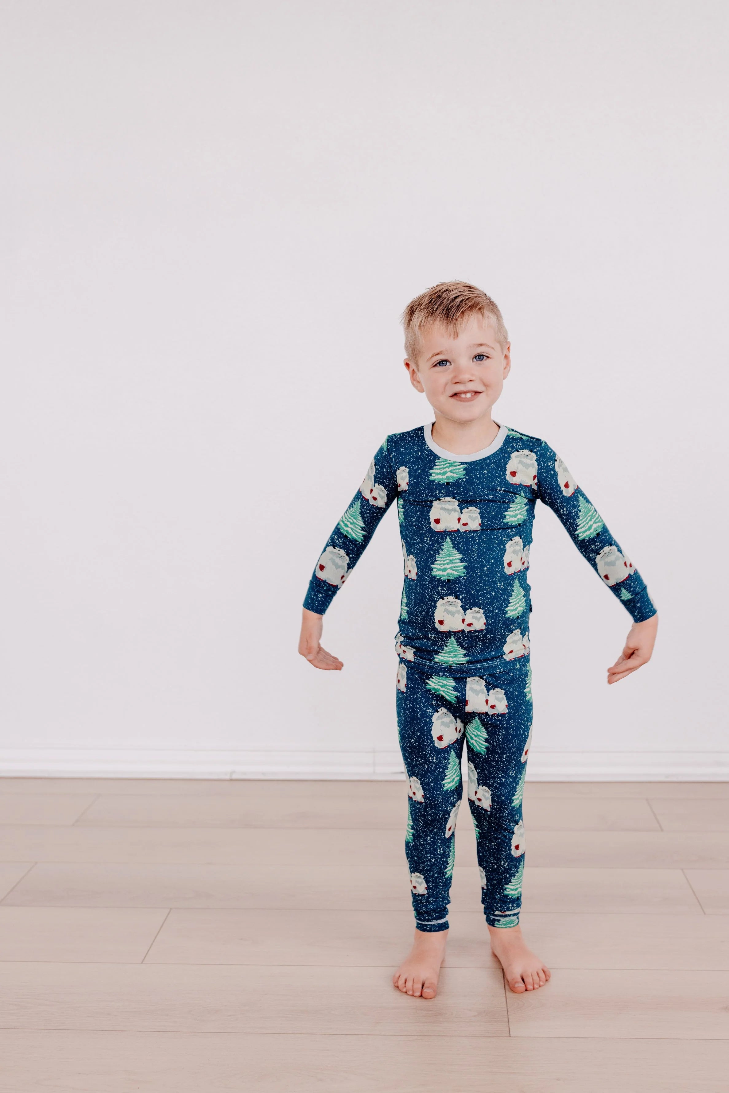 Print LS Henley PJ Set Peacock Yeti