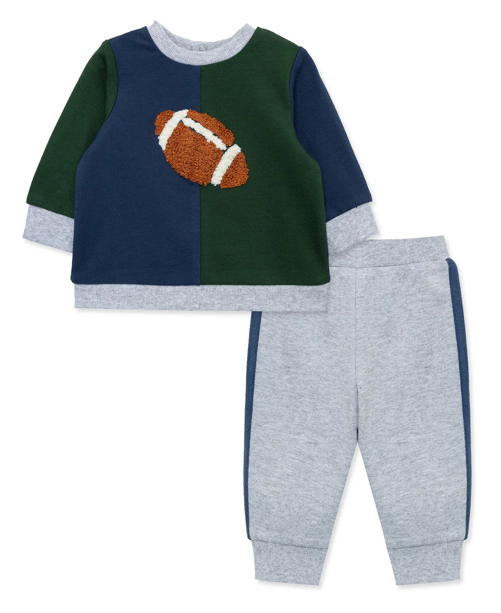 Blue Green Grey Colorblock Football Sweatsuit