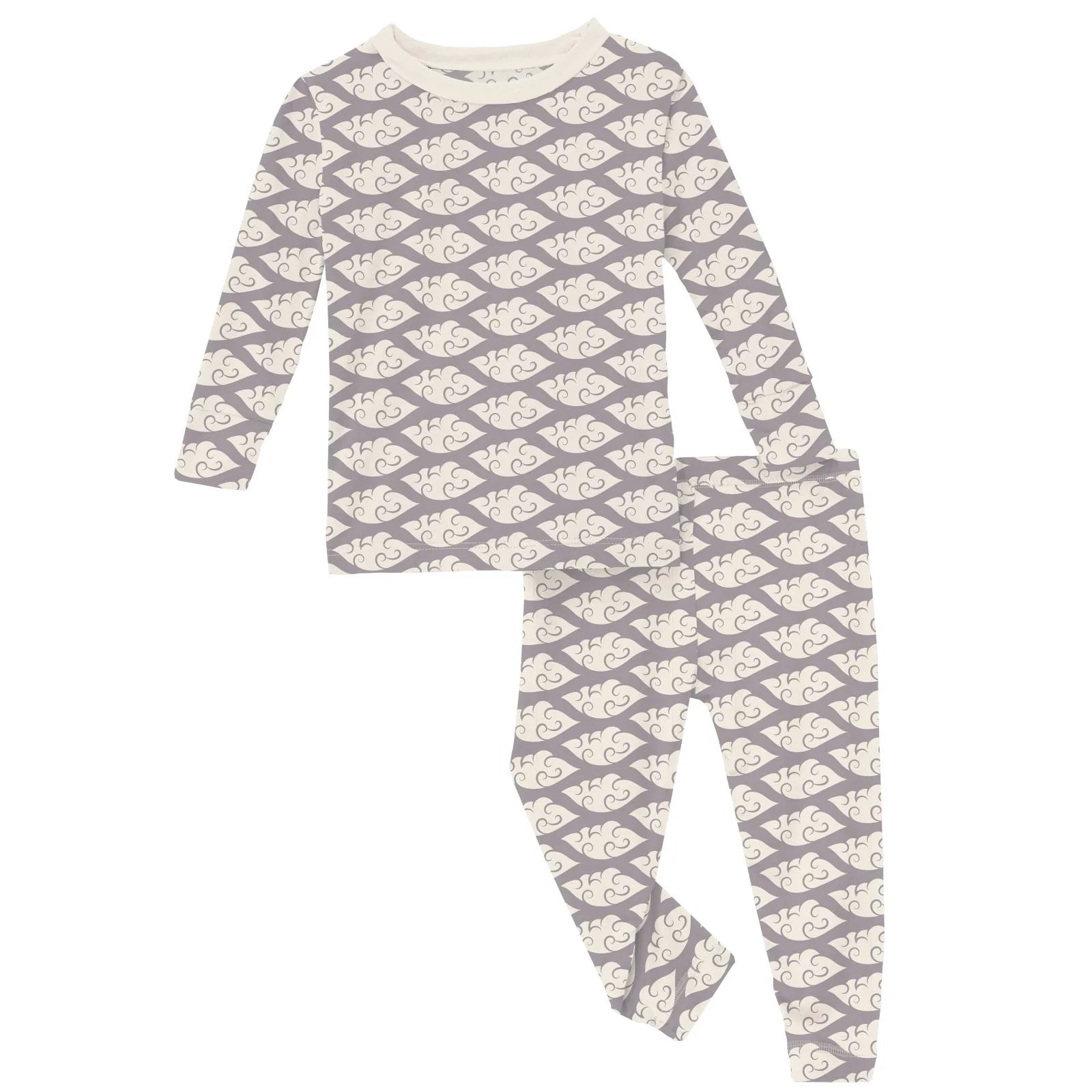 KP Print LS PJ Set Feather Cloudy Sea