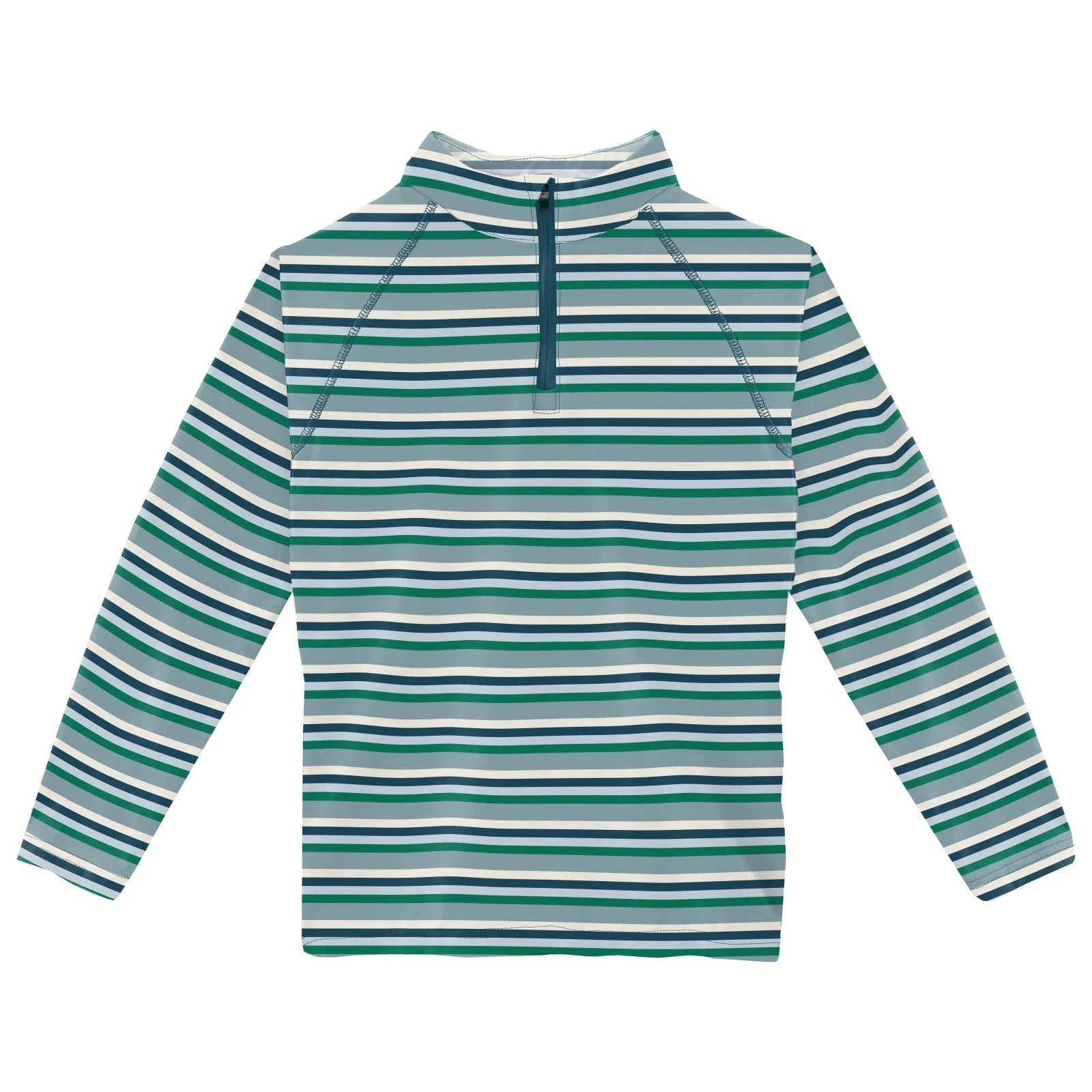 Print LS Luxe Zip Jersey Stormy Sea Stripe