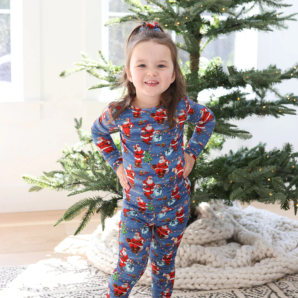 Deep Blue Santa Claus LS PJ Set