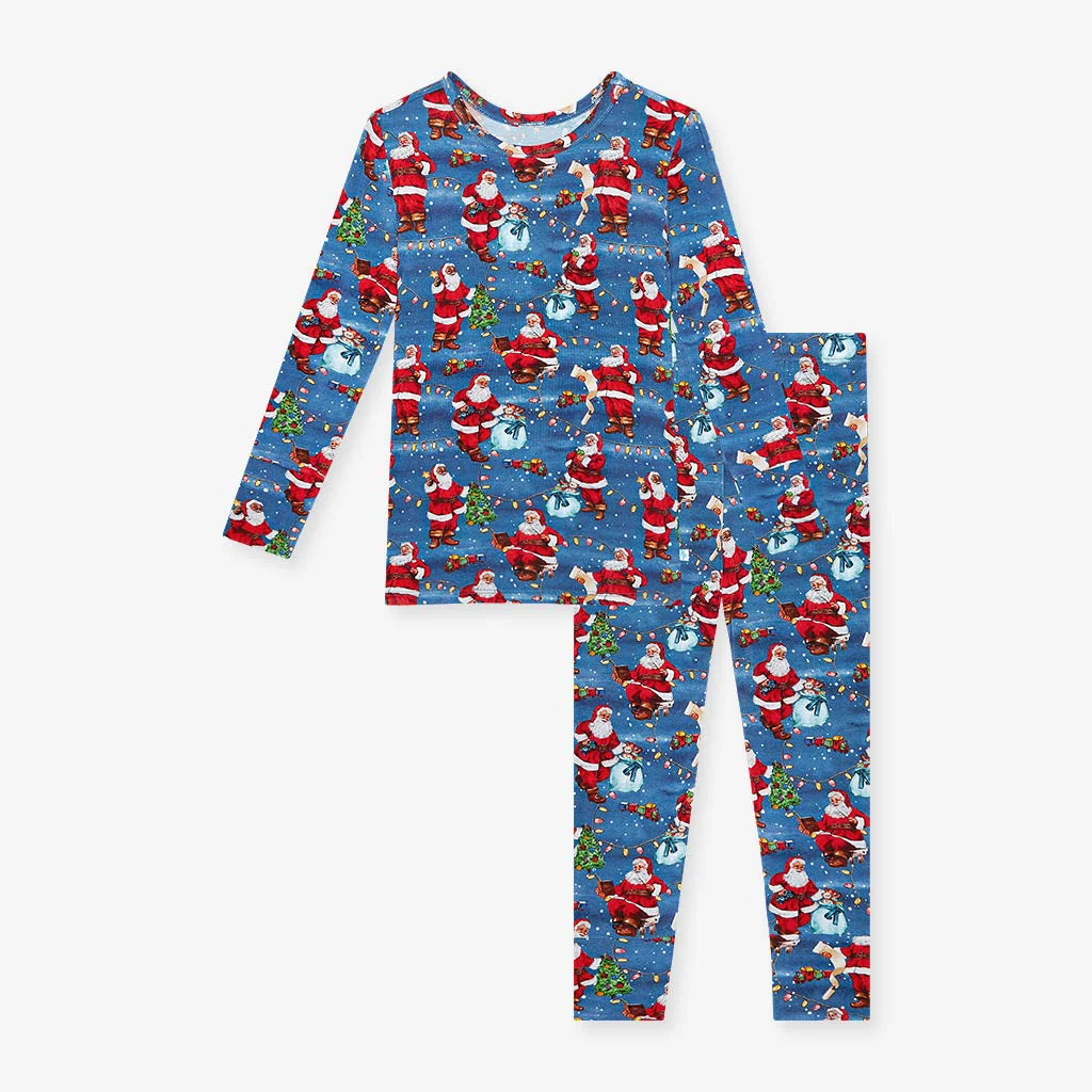 Deep Blue Santa Claus LS PJ Set