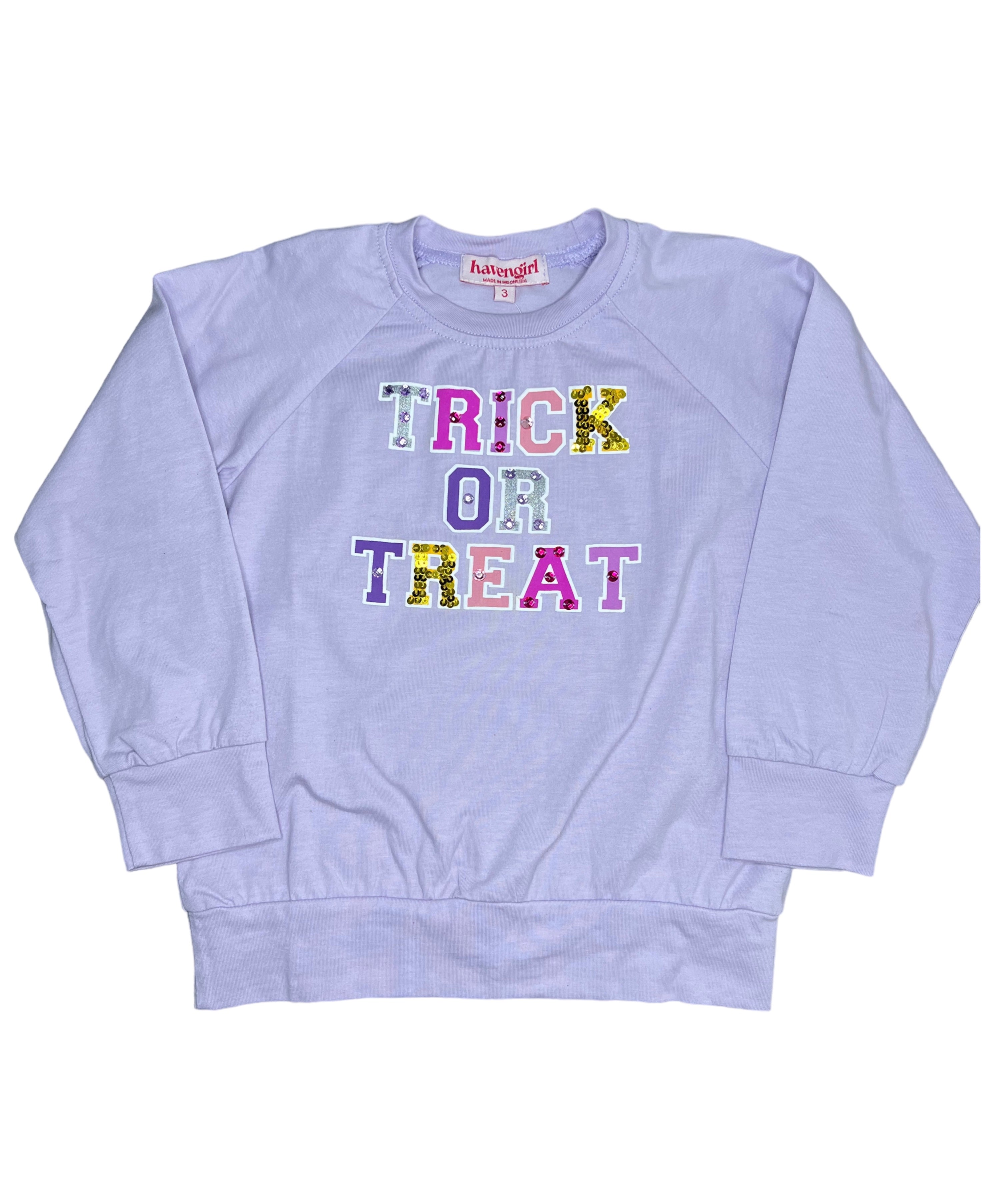 Lilac Trick or Treat Sparkle Sweatshirt